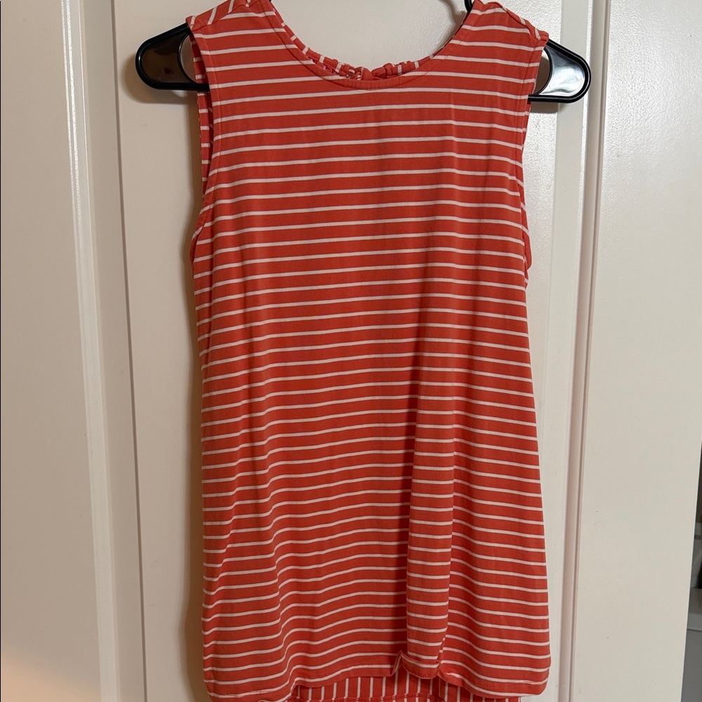 Matilda Jane Coral and White Striped Tank Top
